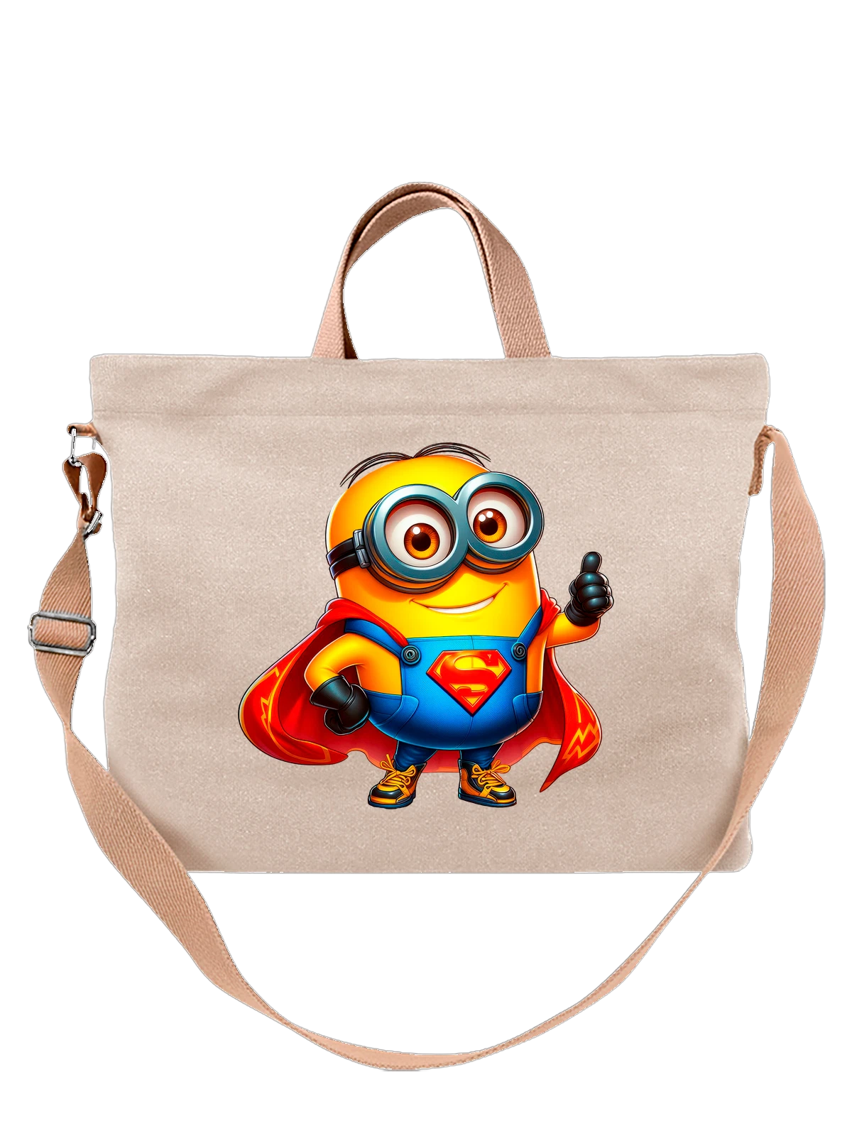 Сумка с Миньоном Minion Суперменом Superman белая с принтом — поп культура — Белая, фото 1