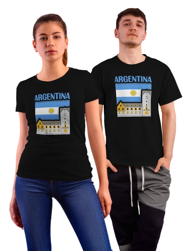 Футболка с флагом Аргентины Argentina — Чёрная, фото 1