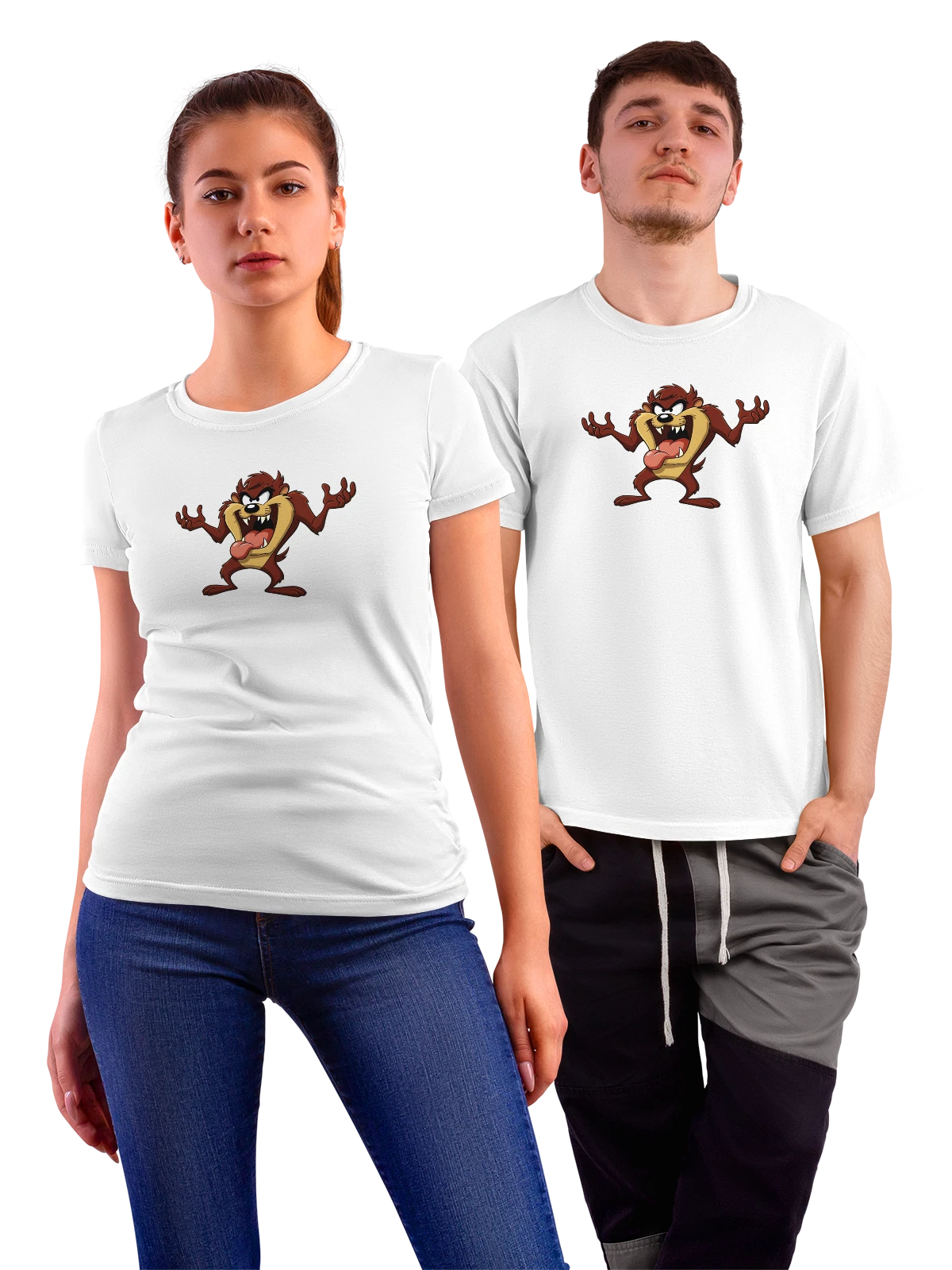 Футболка Тасманский Дьявол Tasmanian Devil мультфильм Looney белая с принтом — когти — Белая, фото 1