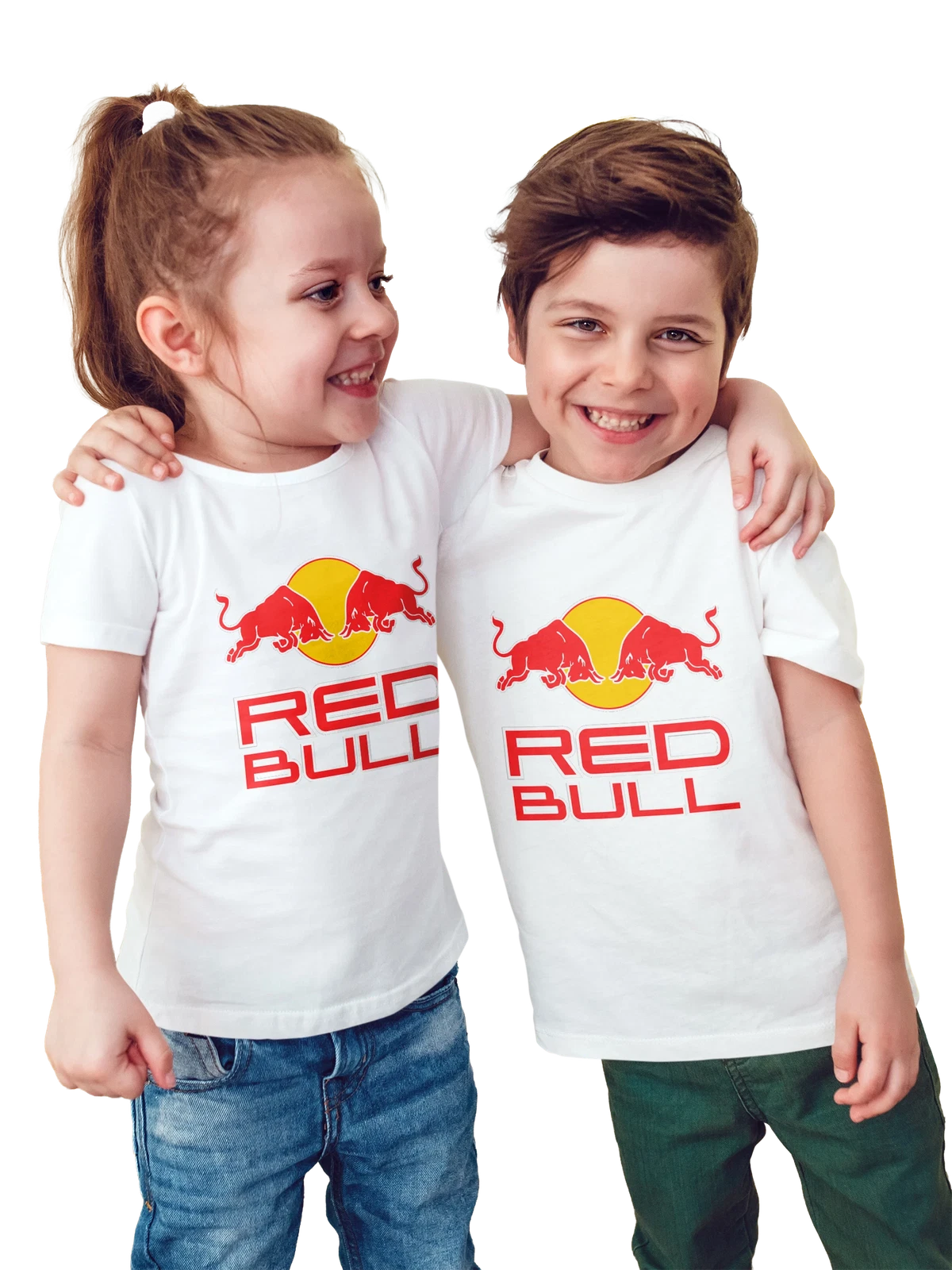 Футболка детская Red Bull белая с принтом — заряд бодрости — Белая, фото 1
