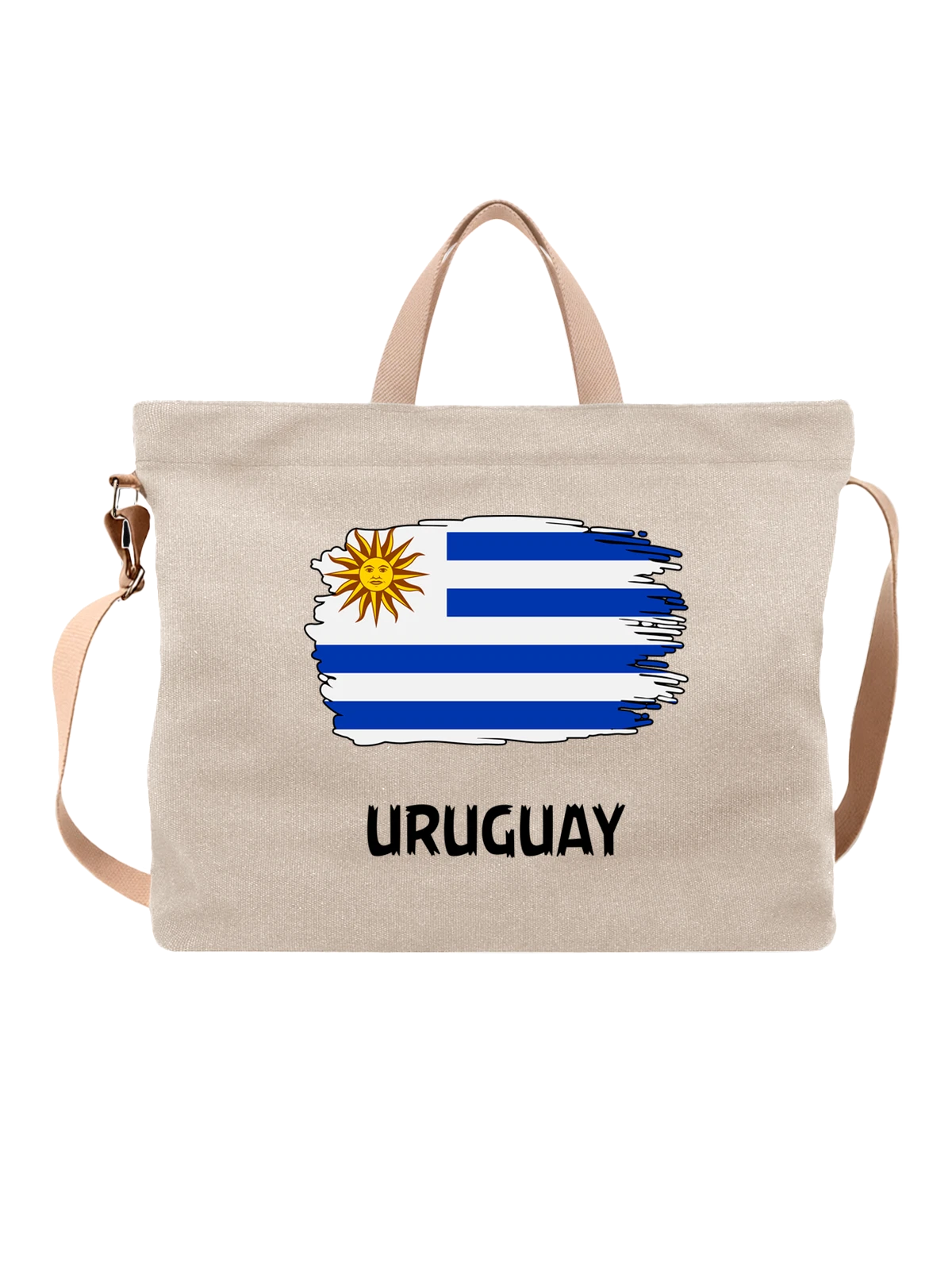 Сумка с флагом Уругвай Uruguay белая с принтом — национальная символика — Белая, фото 1