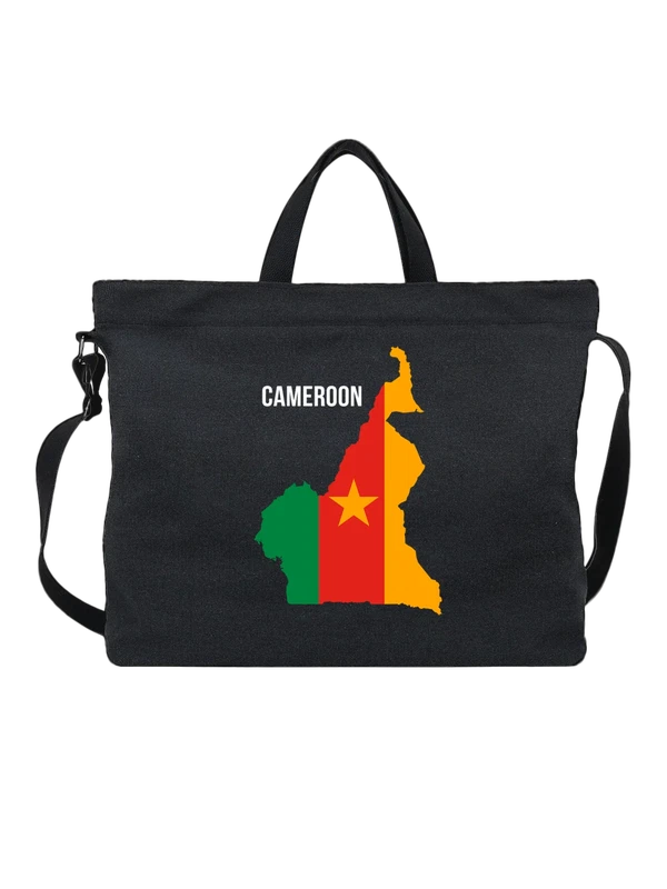 Сумка с флагом Камеруна Cameroon — Чёрная, фото 1