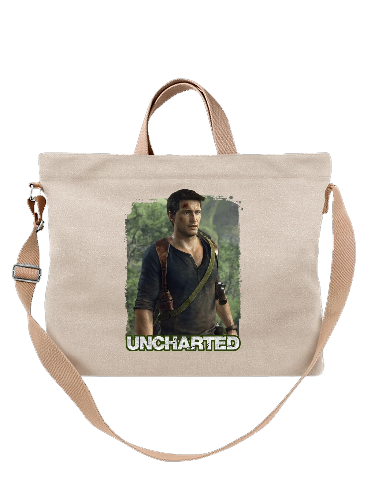 Сумка Uncharted белая с принтом — футболка подростку — Белая, фото 1