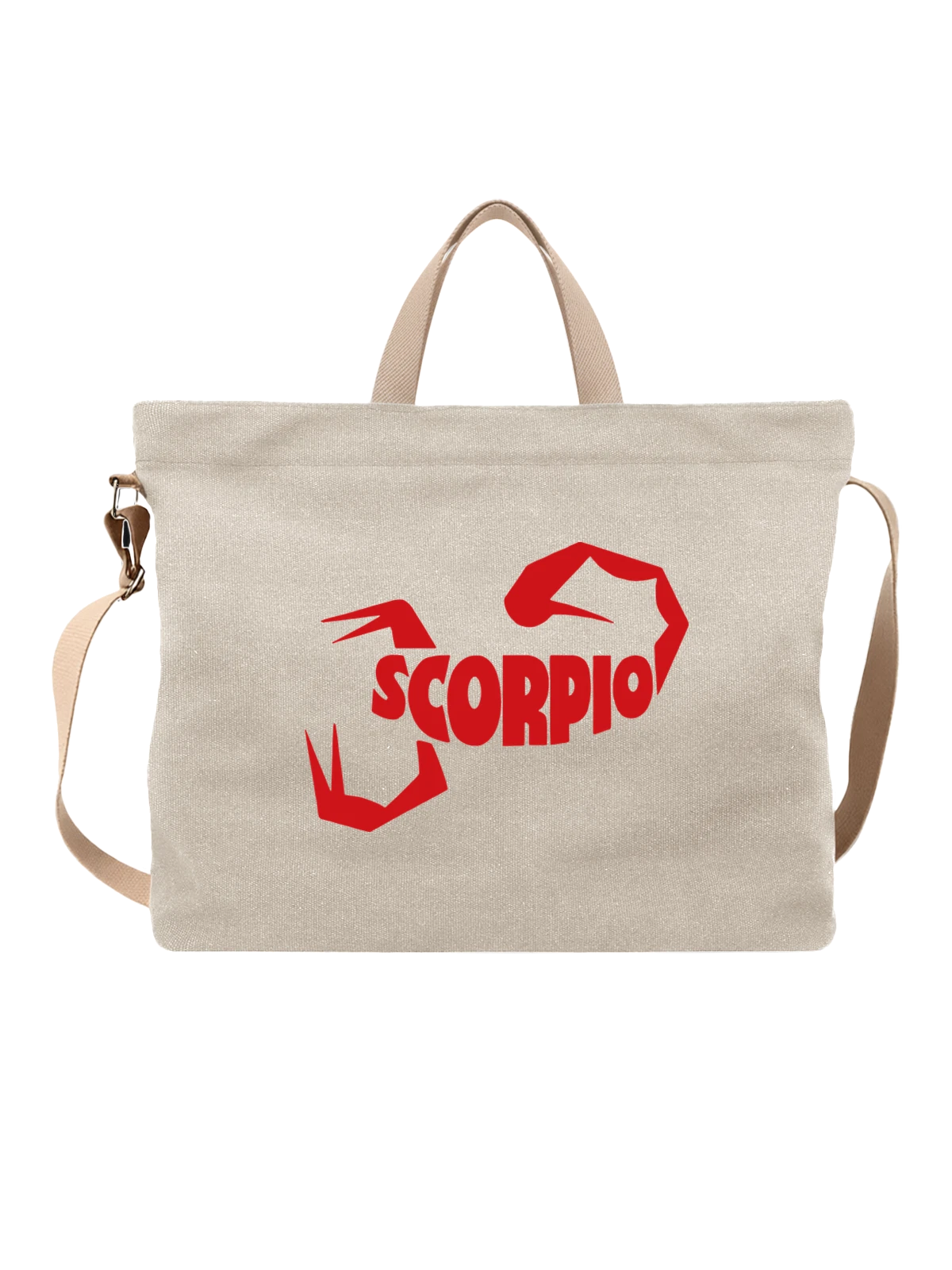 Сумка Scorpio белая с принтом — современная айдентика — Белая, фото 1