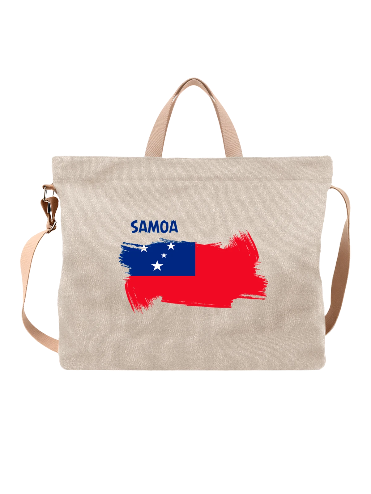Сумка Флаг Самоа Samoa белая с принтом — национальная символика — Белая, фото 1