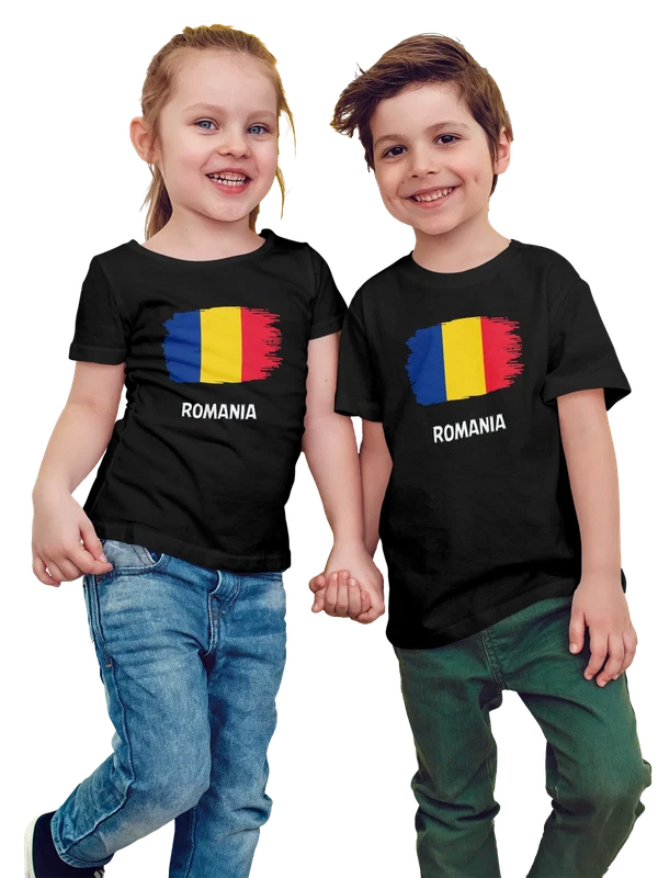 Футболка с флагом Румынии Romania — Чёрная, фото 1