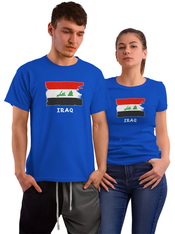 Футболка с флагом Ирака Iraq — Синяя, фото 1
