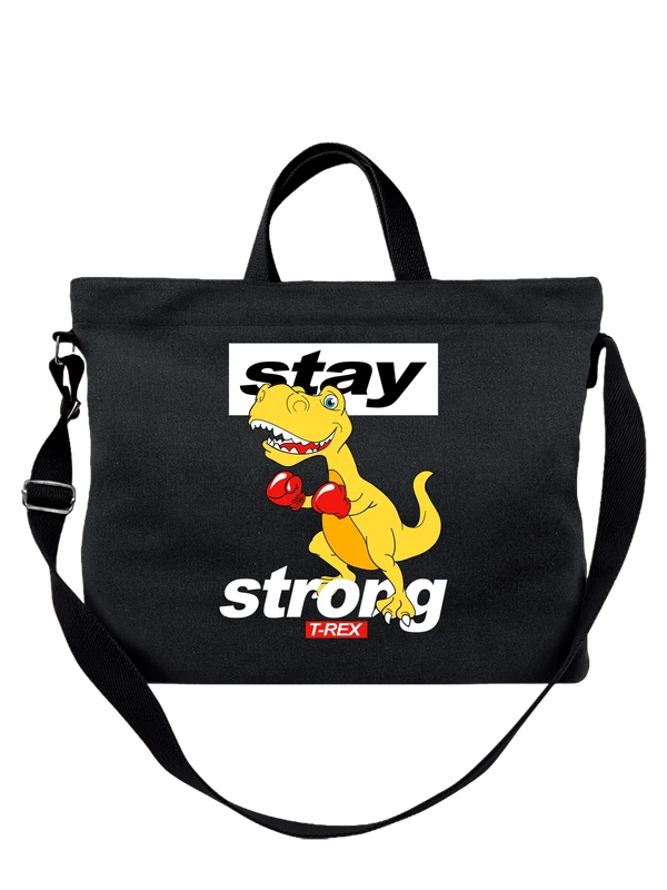 Сумка динозавр боксер stay strong — Чёрная, фото 1