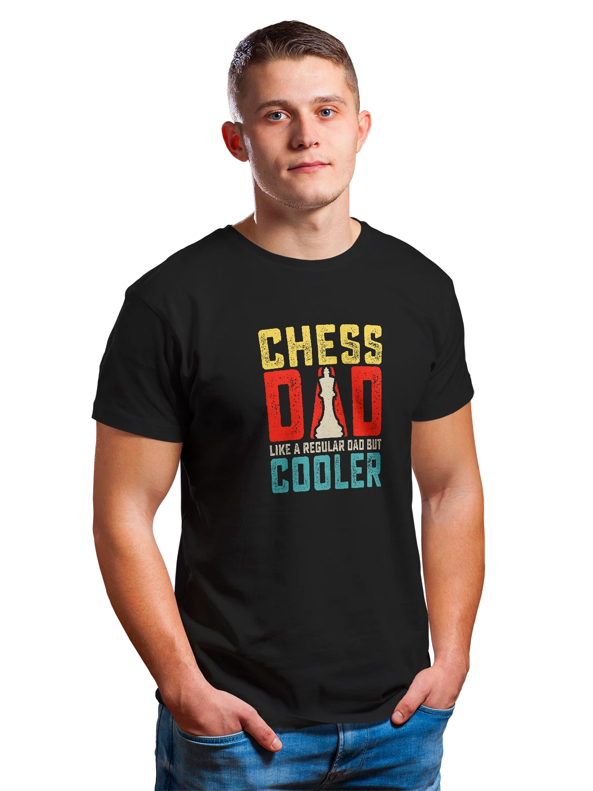 Футболка Шахматы chess dad чёрная с принтом — шахматист — Чёрная, фото 1