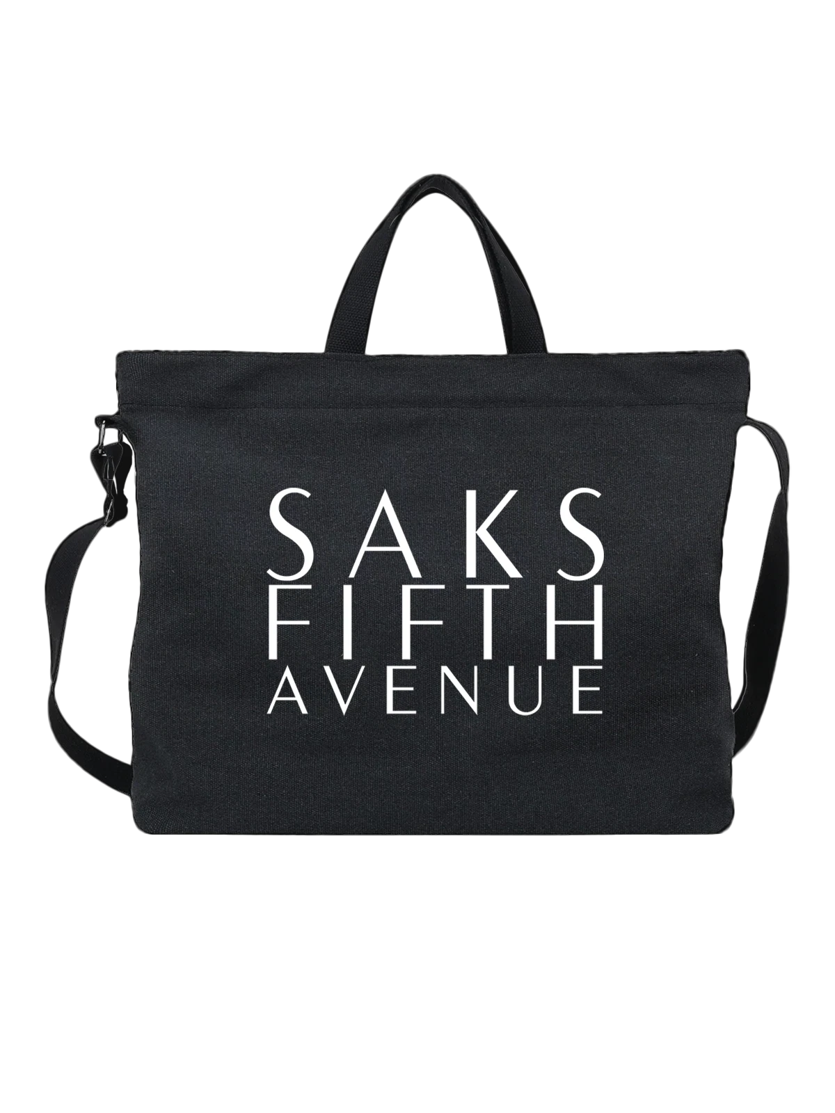 Сумка Saks Fifth Avenue чёрная с принтом — дизайнерские коллекции — Чёрная, фото 1