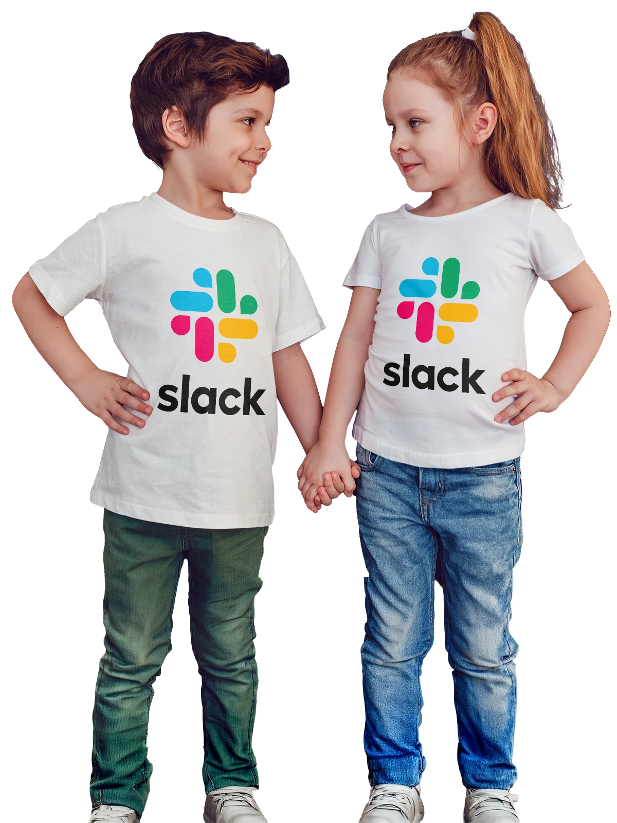 Футболка детская Slack белая с принтом — IT принт — Белая, фото 1
