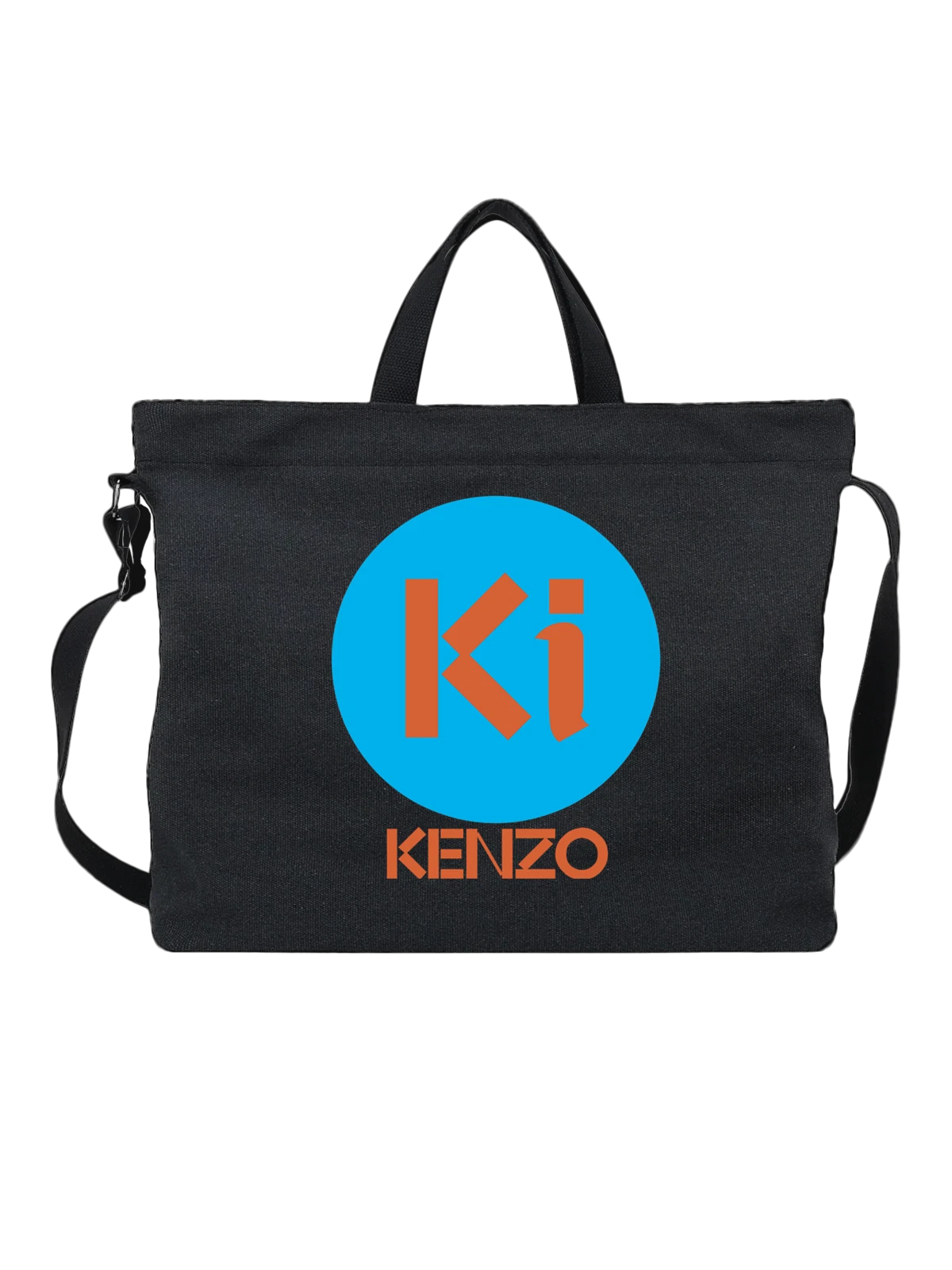 Сумка Kenzo чёрная с принтом — геометрический принт — Чёрная, фото 1