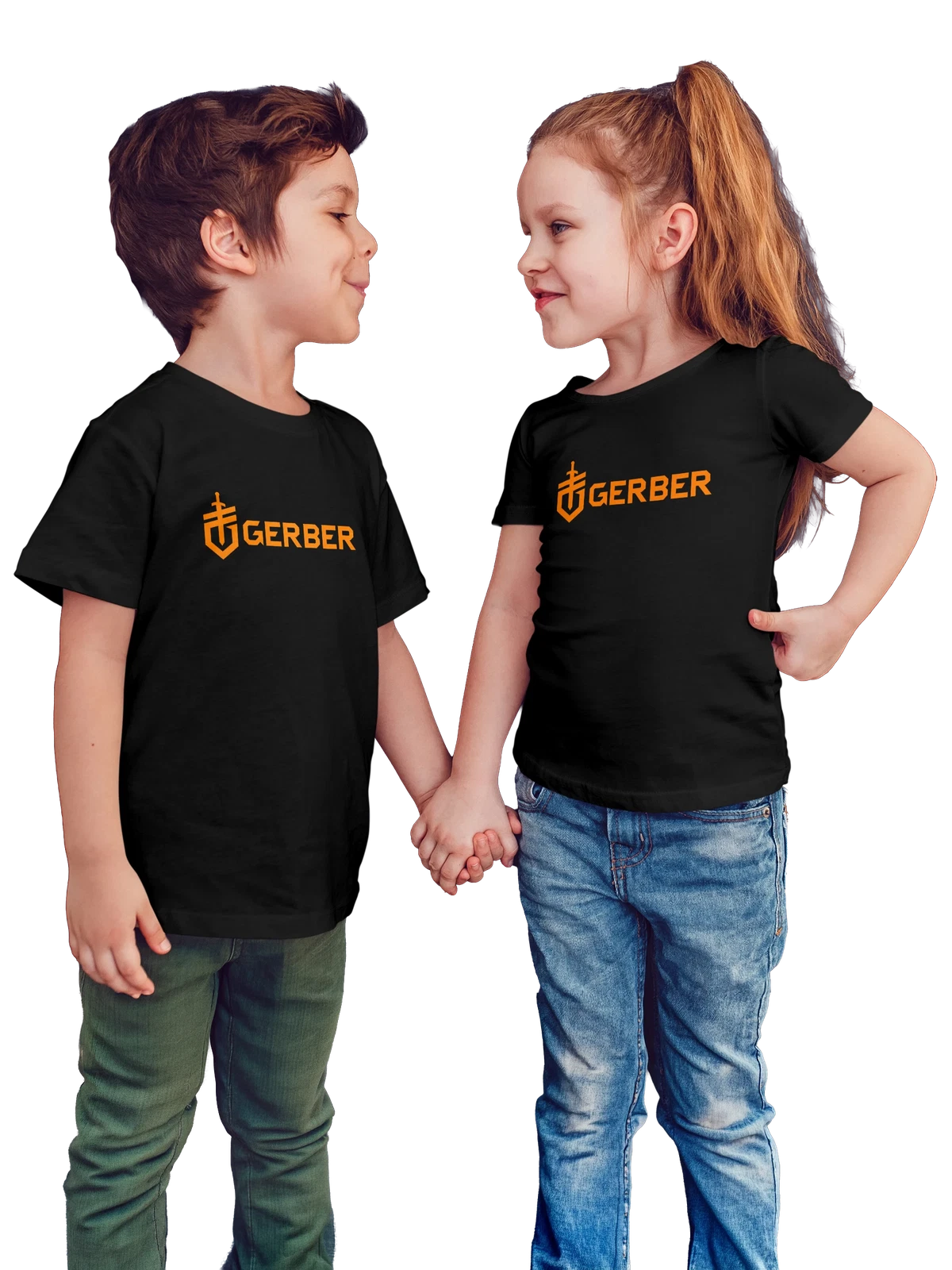Футболка детская Gerber чёрная с принтом — выживание на природе — Чёрная, фото 1