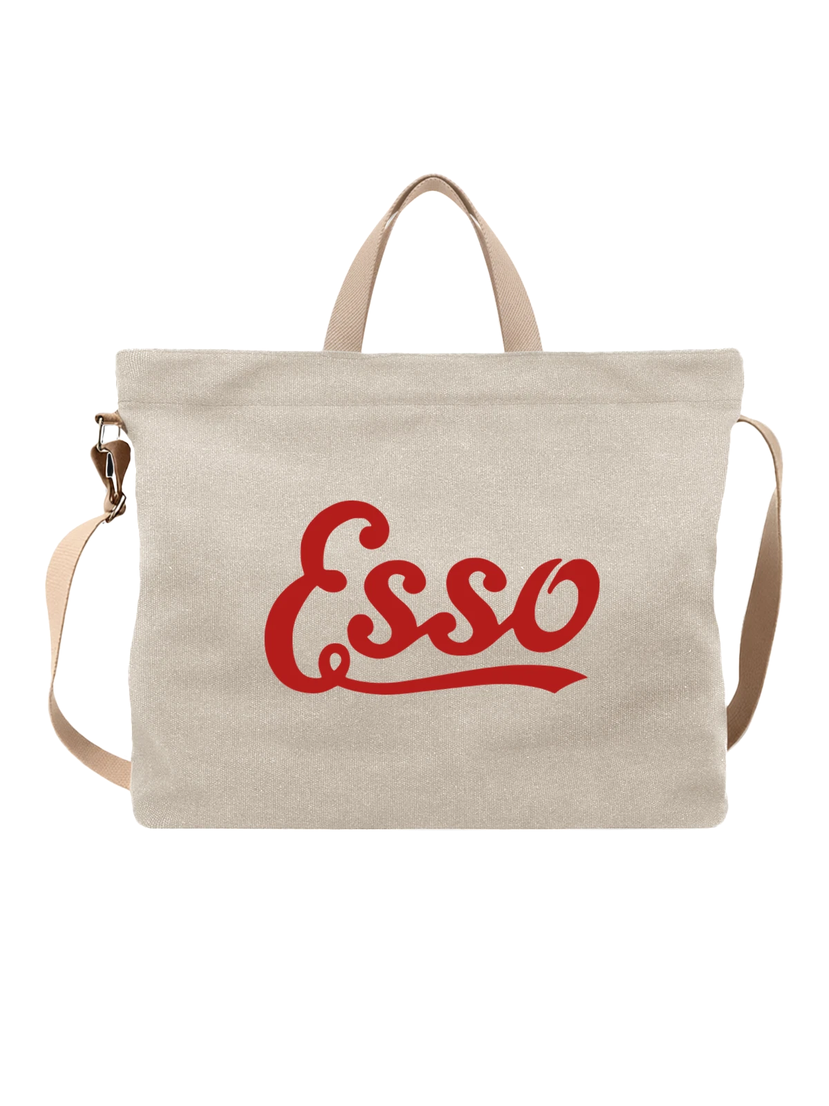 Сумка Esso белая с принтом — винтажная заправочная станция — Белая, фото 1