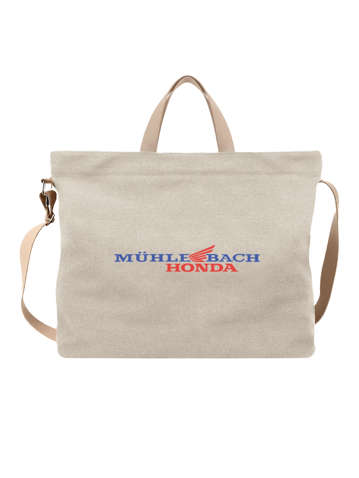 Сумка Honda белая с принтом — контрастный принт — Белая, фото 1