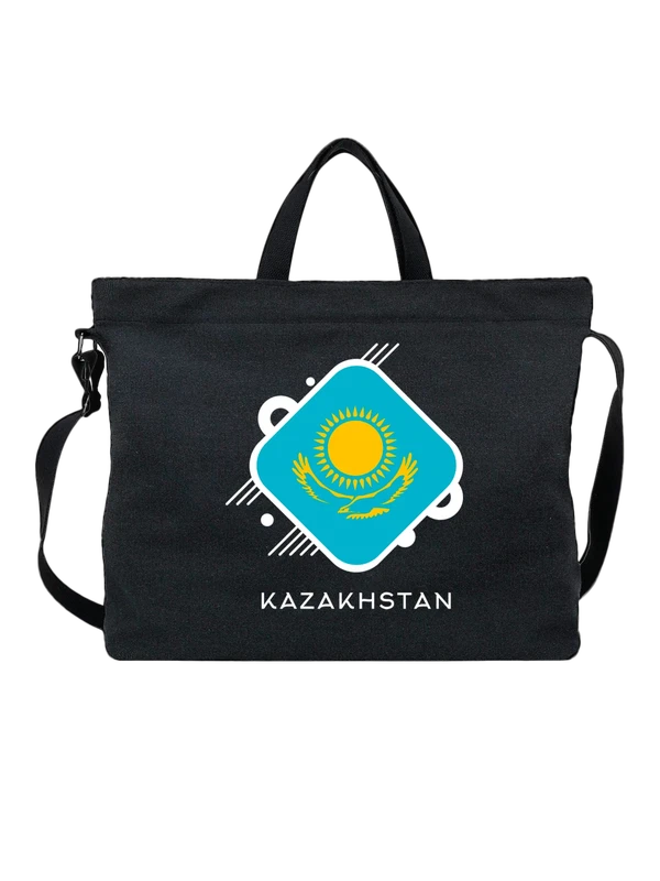 Сумка флаг Казахстана Kazakhstan — Чёрная, фото 1