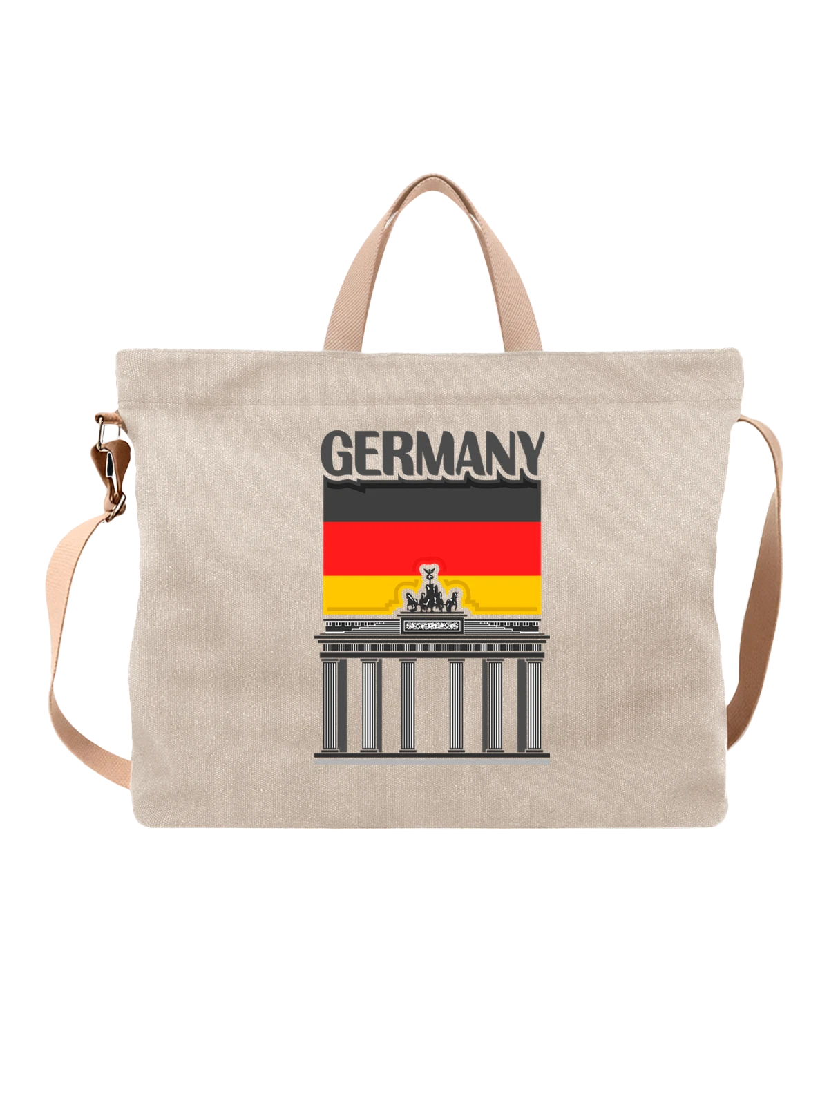 Сумка с флагом Германии Germany ворота белая с принтом — патриотический принт — Белая, фото 1