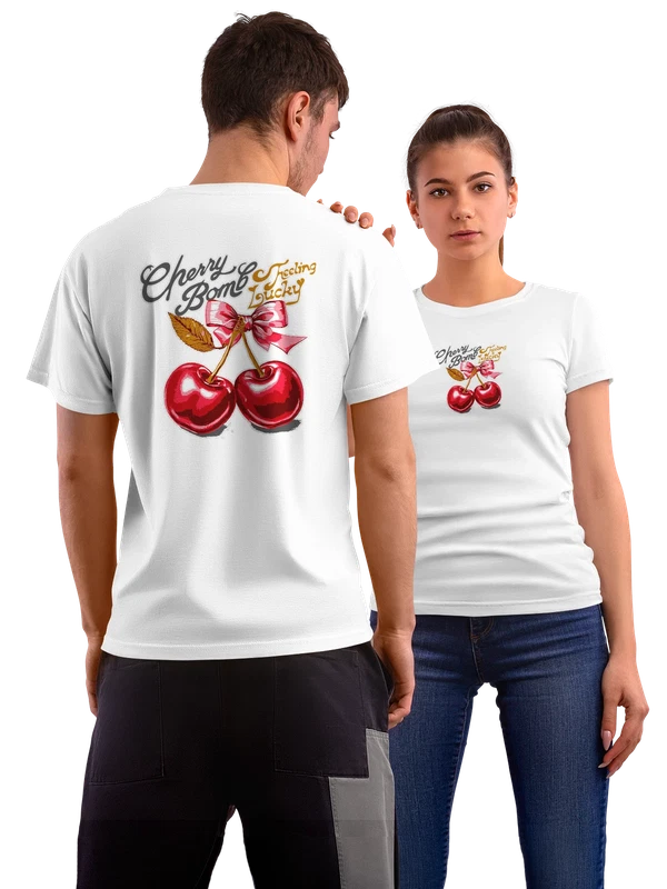Футболка вишня cherry bomb — Белая, фото 1