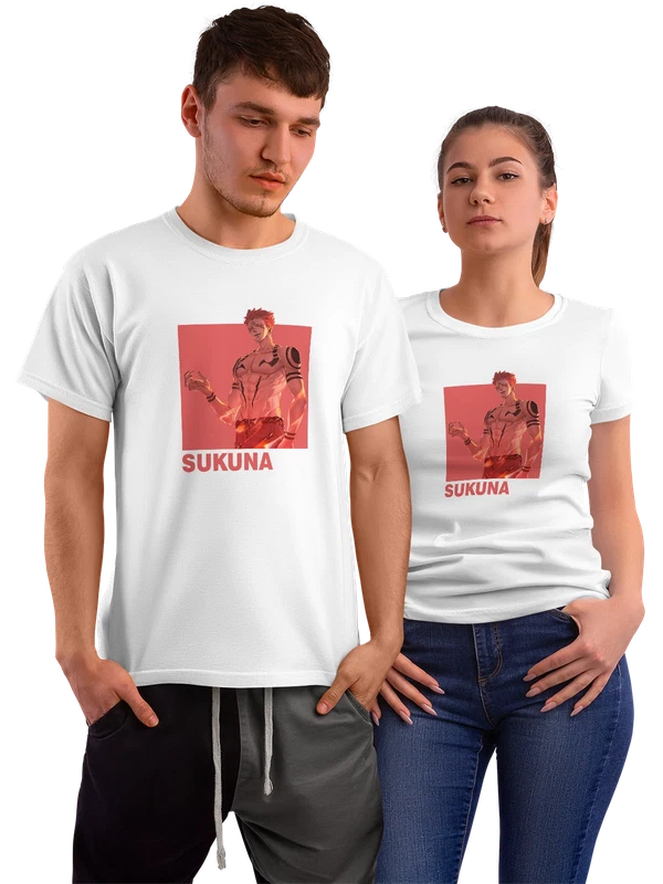 Футболка Сукуна из Магической битвы среди листьев — Белая, фото 1