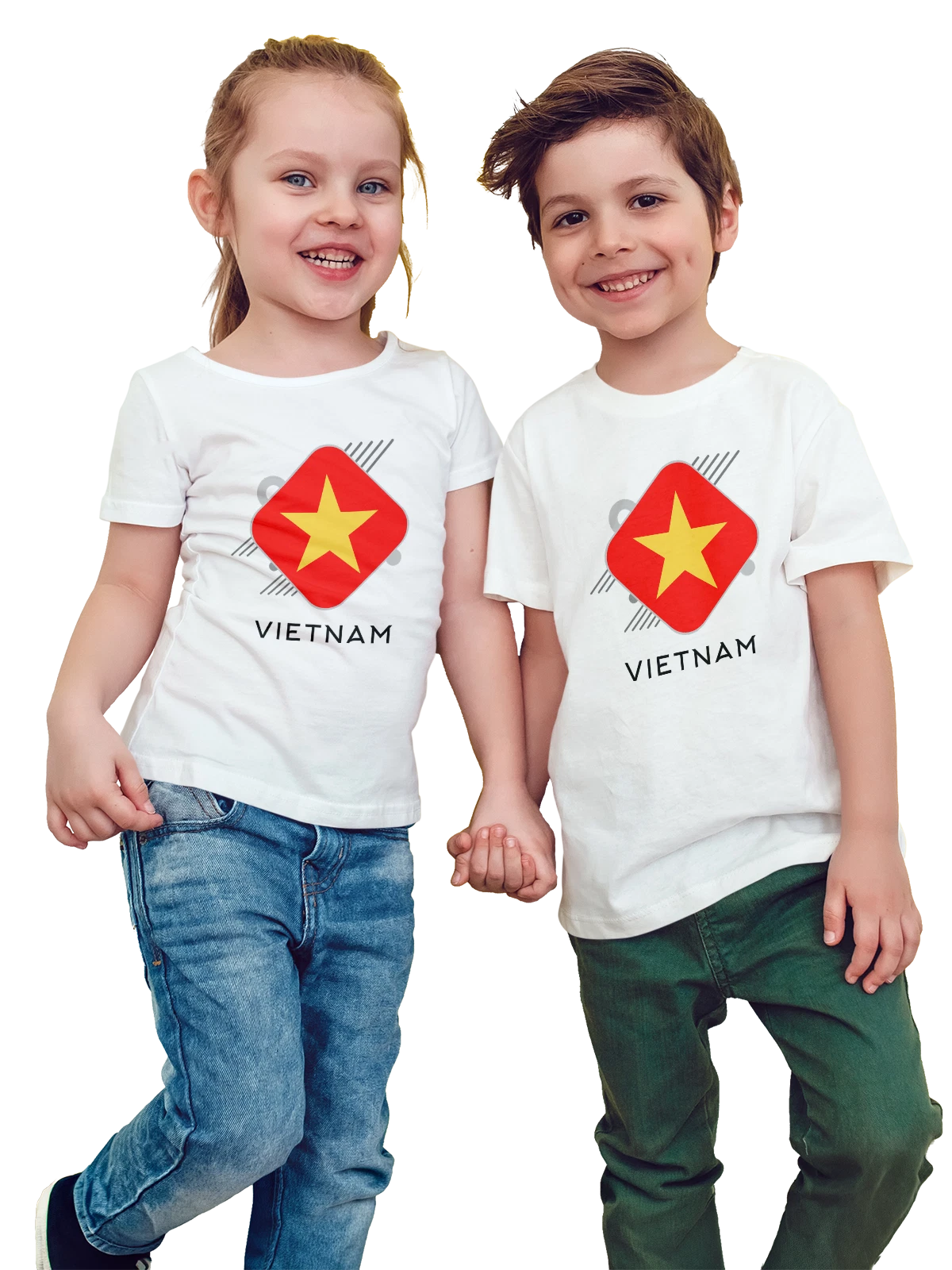 Футболка детская Флаг Вьетнама Vietnam белая с принтом — патриотический принт — Белая, фото 1