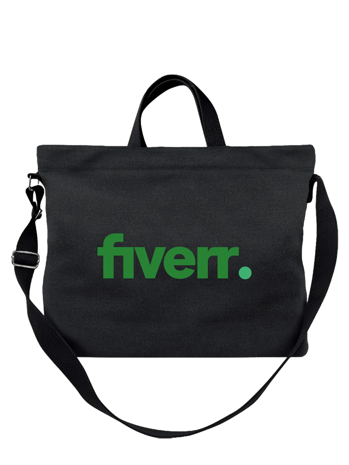 Сумка Fiverr чёрная с принтом — цифровой стиль — Чёрная, фото 1