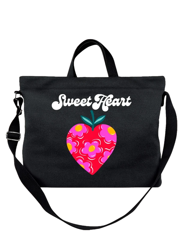 Сумка клубника сердечко sweet heart — Чёрная, фото 1