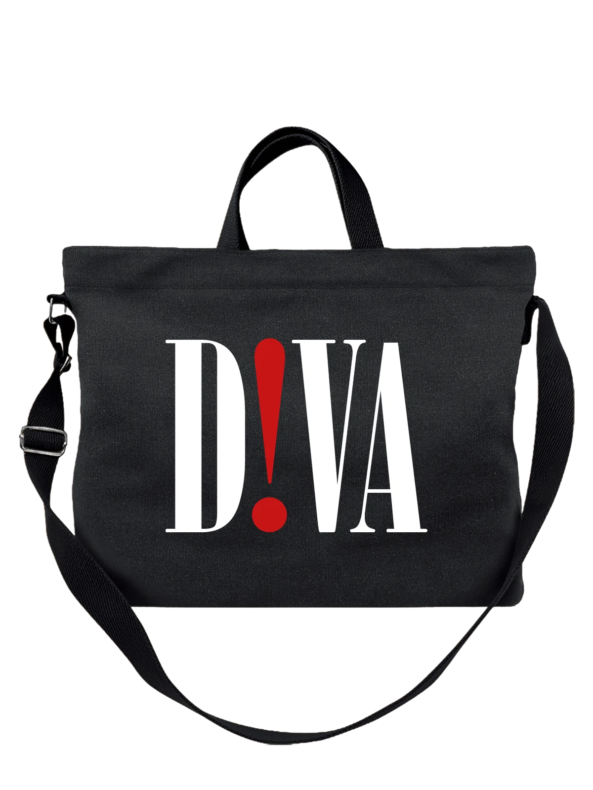 Сумка Diva чёрная с принтом — театральная эстетика — Чёрная, фото 1