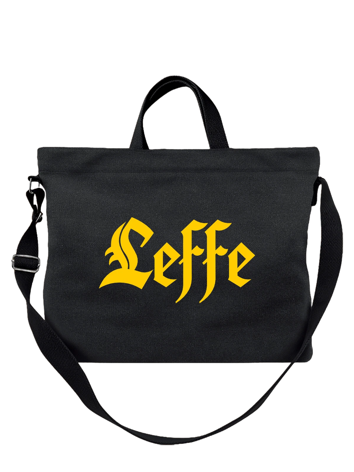 Сумка Leffe чёрная с принтом — принт для бармена — Чёрная, фото 1