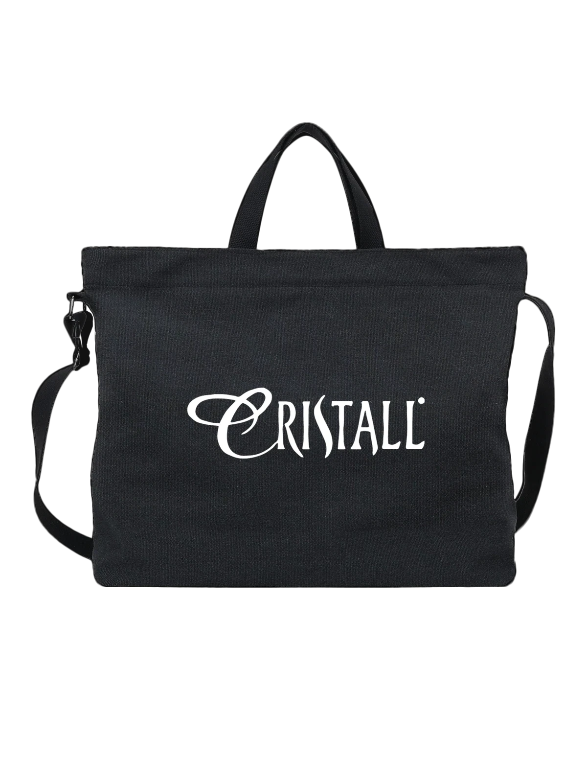 Сумка Cristall чёрная с принтом — элегантный вордмарк — Чёрная, фото 1