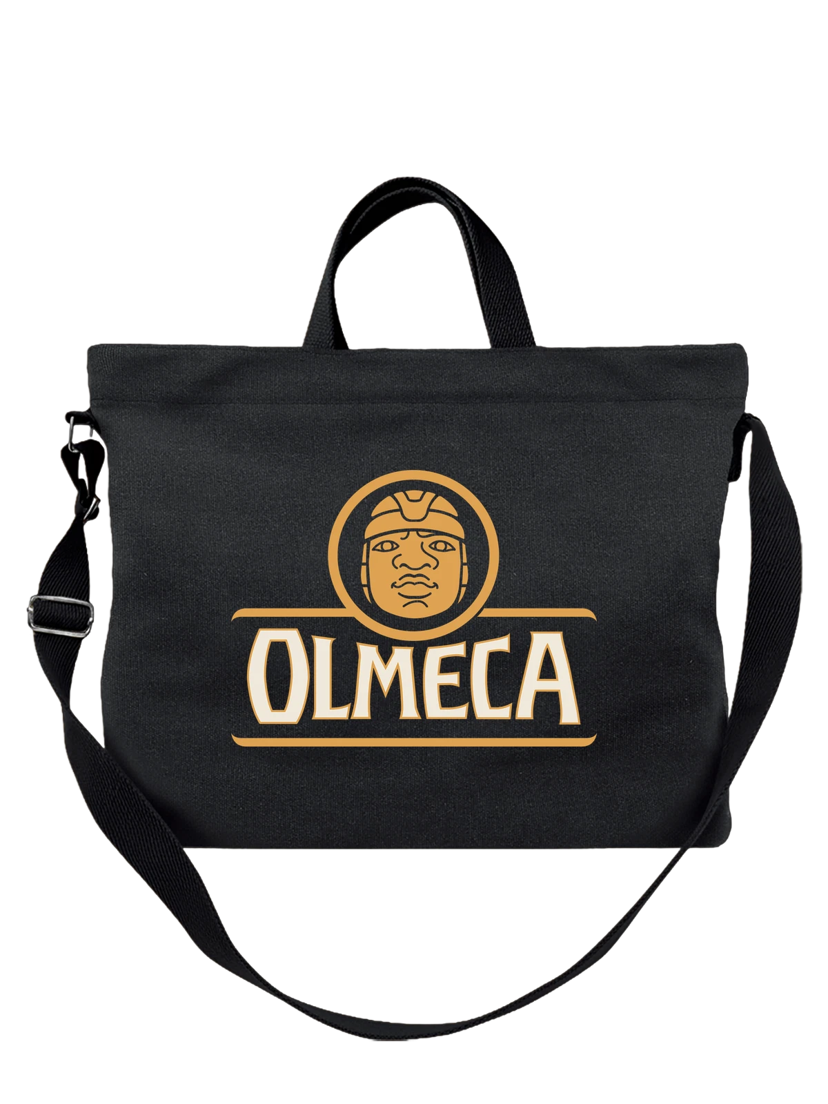 Сумка Olmeca чёрная с принтом — современная айдентика — Чёрная, фото 1