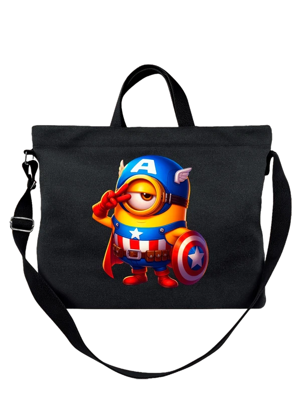 Сумка с Миньоном Капитаном Америкой Captain America — Чёрная, фото 1