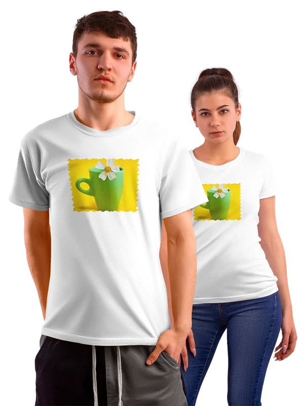 Футболка Макро Flower Cup — Белая, фото 1