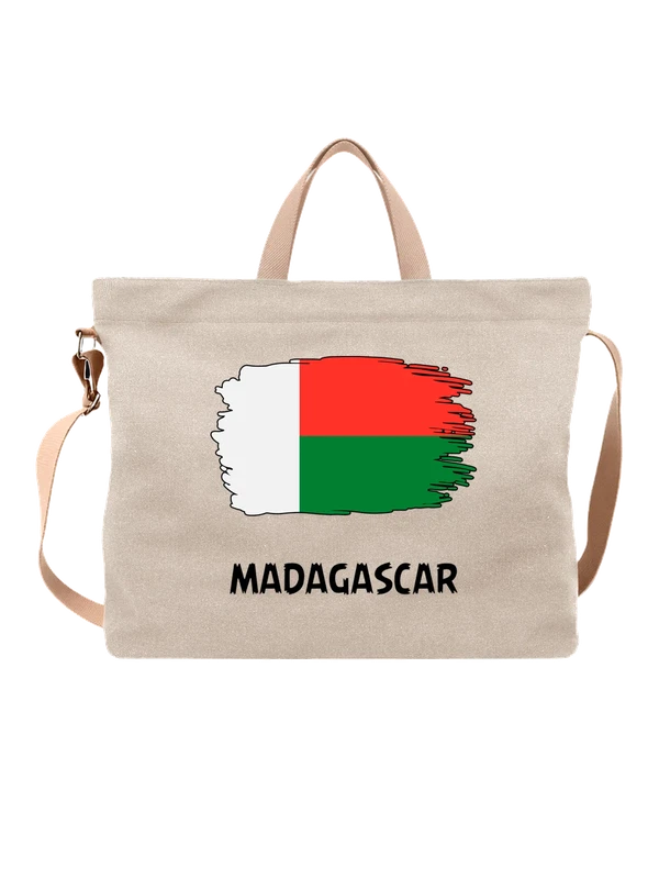 Сумка с флагом Мадагаскар Madagascar — Белая, фото 1