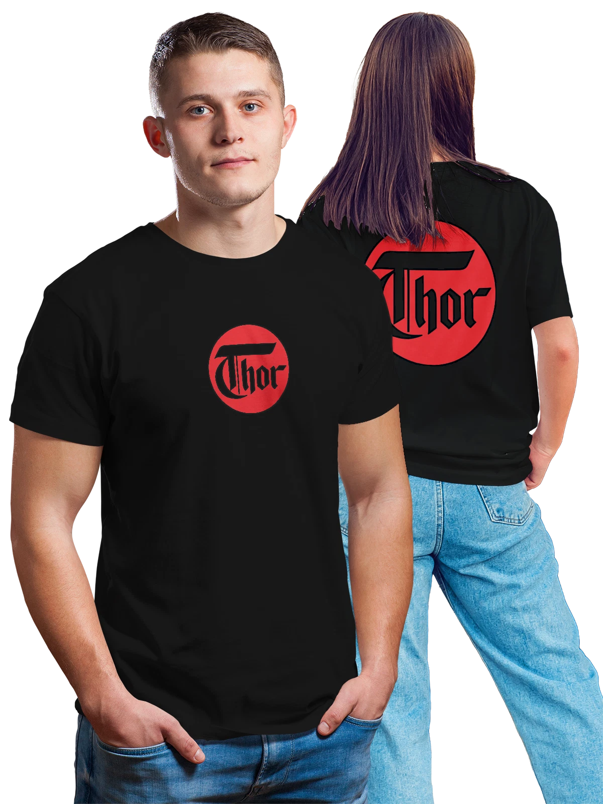 Футболка Thor чёрная с принтом на спине — принт для спортсмена — Чёрная, фото 1