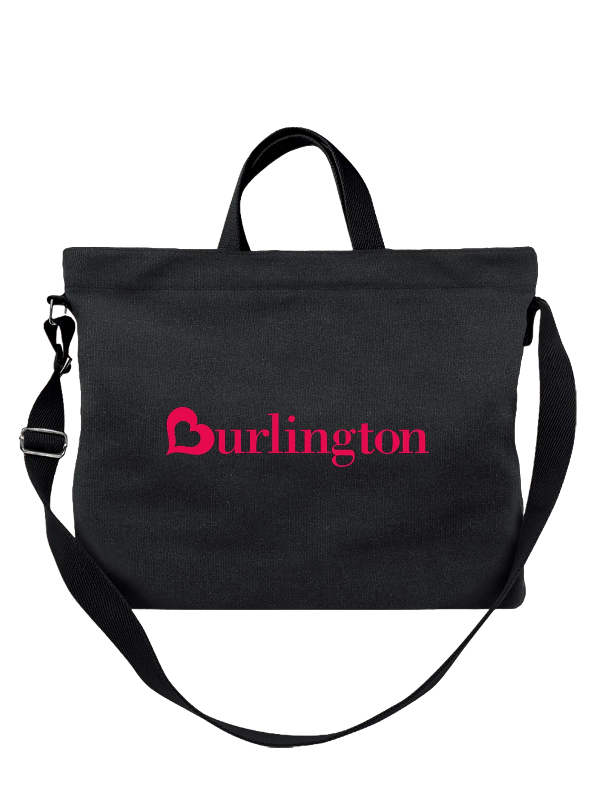 Сумка Burlington чёрная с принтом — женственная типографика — Чёрная, фото 1