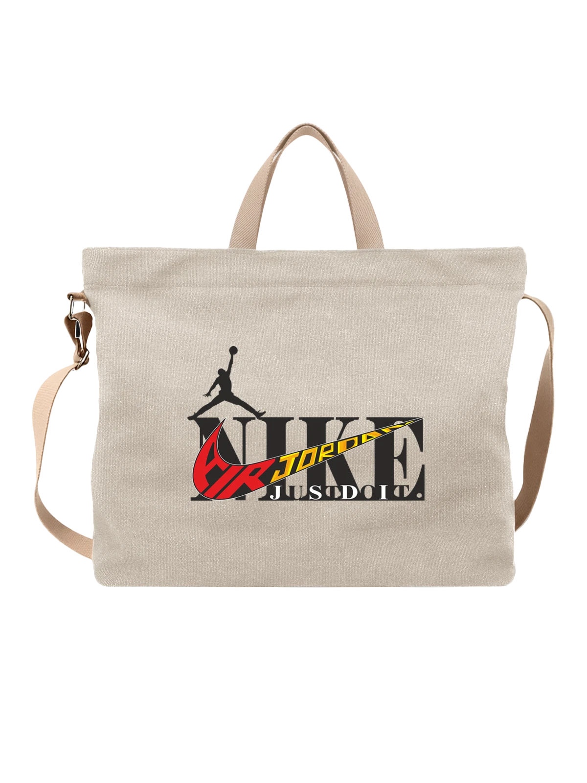 Сумка Air Jordan Jumpman Nike AJRD логотип белая с принтом — силуэт прыжка — Белая, фото 1