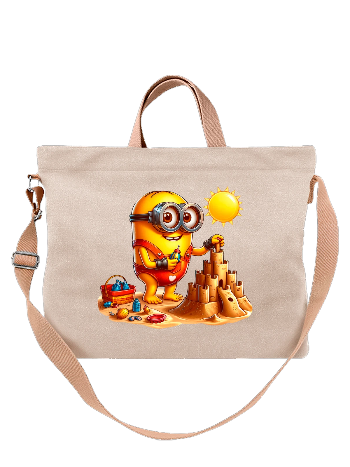 Сумка с Миньоном Minion отпуск белая с принтом — коллекционный образ — Белая, фото 1