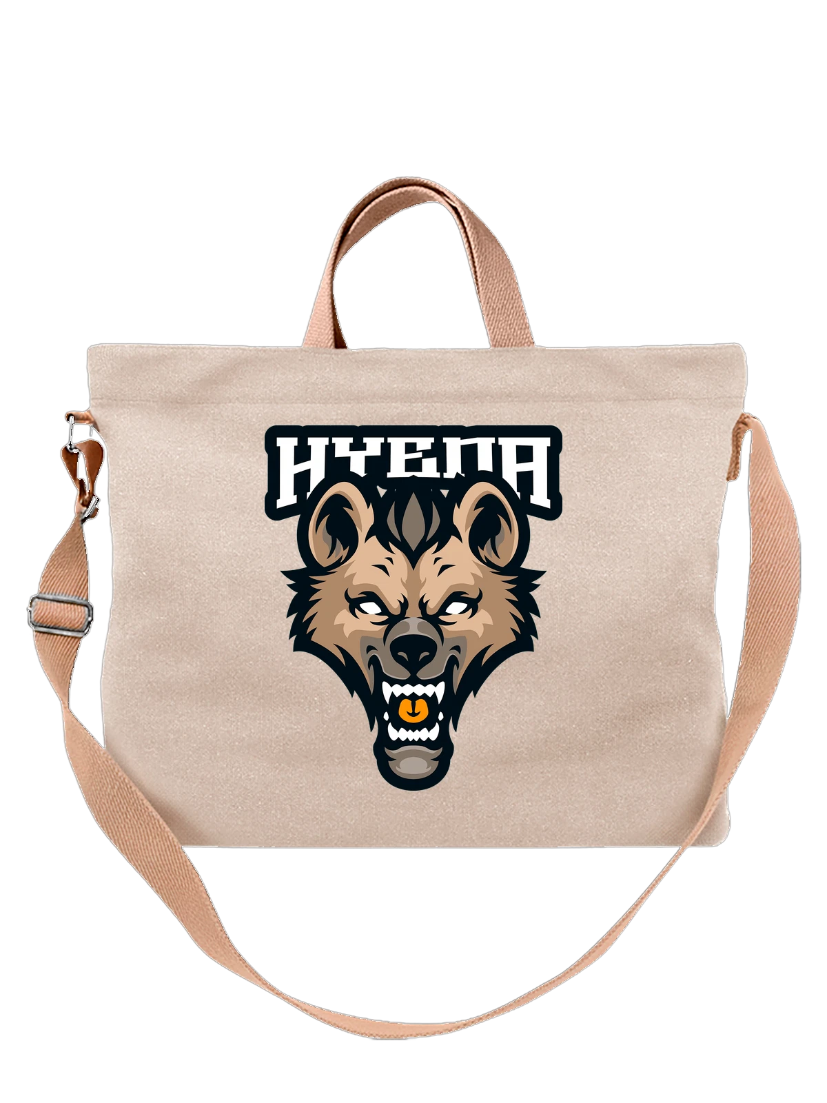 Сумка с гиеной hyena белая с принтом — дизайнерский принт — Белая, фото 1