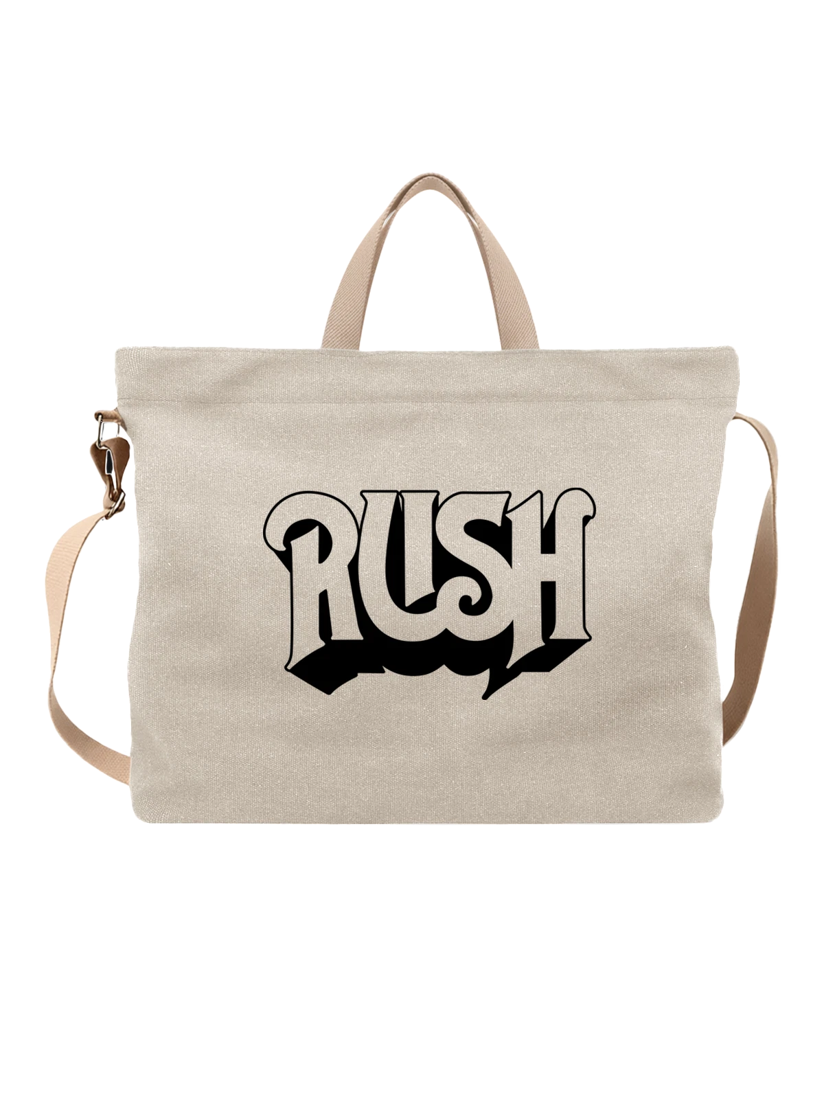 Сумка Rush белая с принтом — принт для меломана — Белая, фото 1