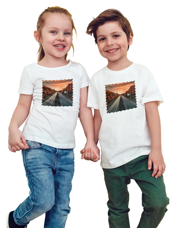 Футболка Пейзаж дорога — Белая, фото 1