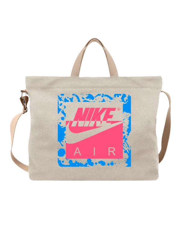 Сумка с абстрактным розовым логотипом Nike — Белая, фото 1