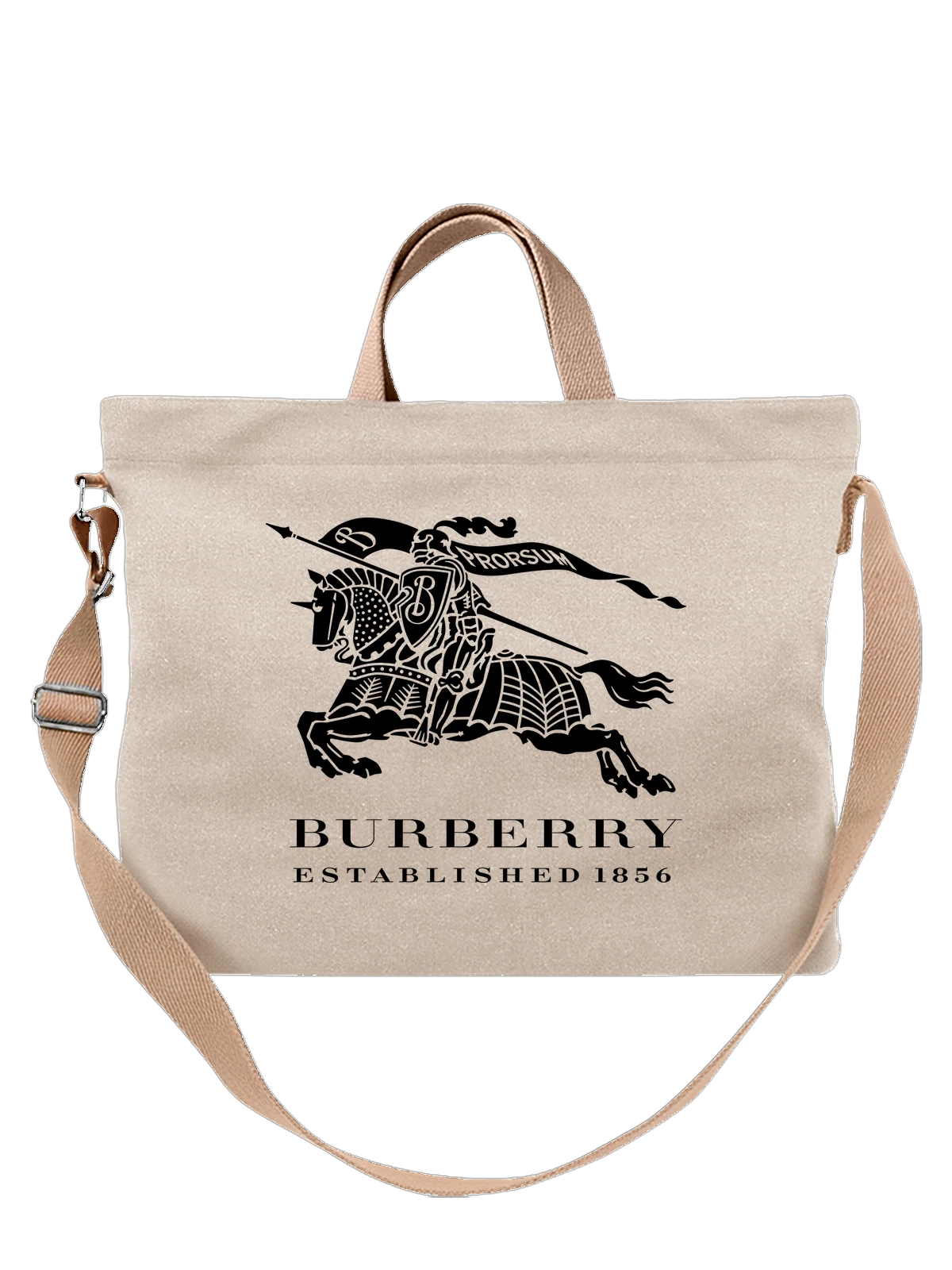 Сумка Burberry белая с принтом — британский модный логотип — Белая, фото 1