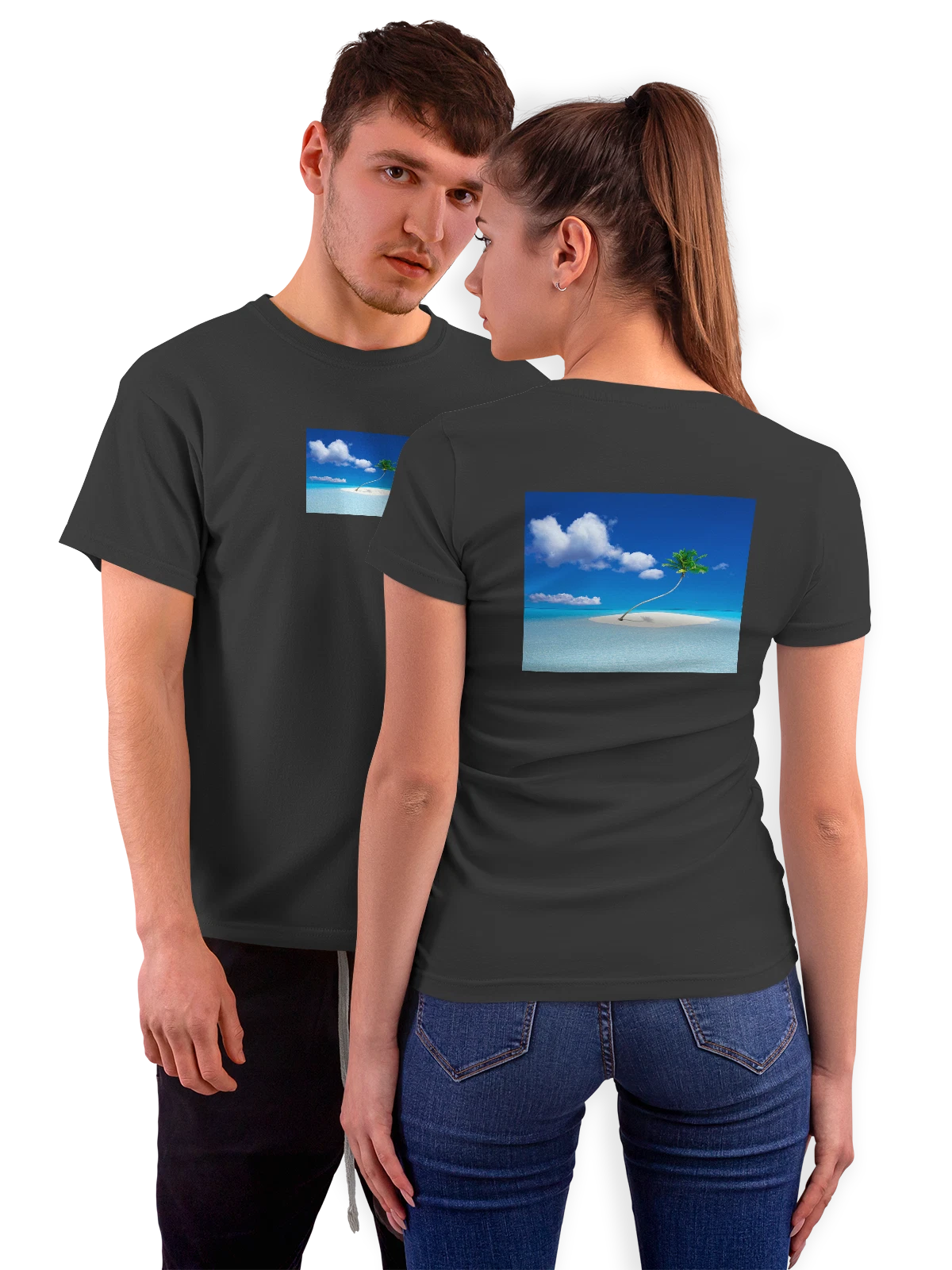 Футболка Страна Island Holiday исландия чёрная с принтом на спине — известный город — Чёрная, фото 1
