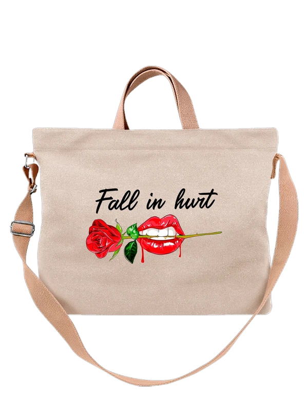 Сумка губы роза fall in hurt — Белая, фото 1