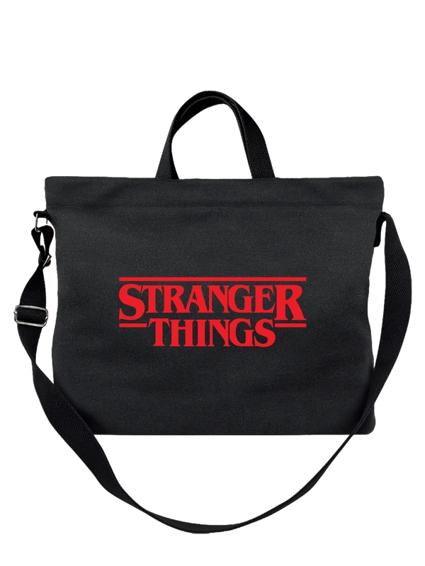 Сумка надпись Stranger Things — Чёрная, фото 1