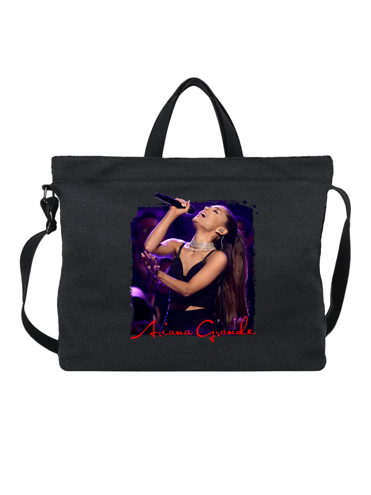 Сумка Ariana Grande чёрная с принтом — футболка подростку — Чёрная, фото 1