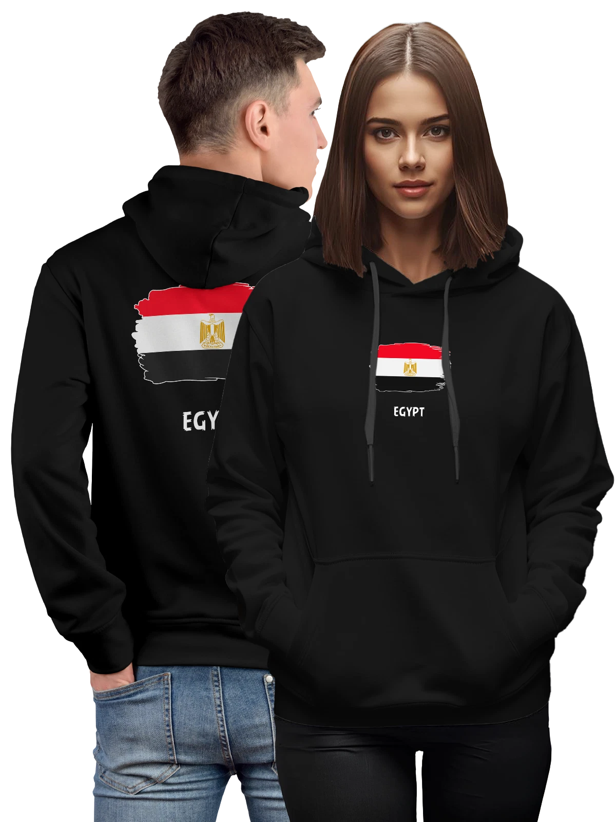 Худи с флагом Egypt Египет чёрное с принтом — национальная символика — Чёрная, фото 1