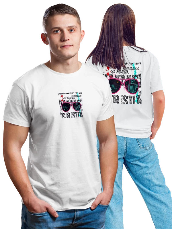 Футболка с очками лето — Белая, фото 1