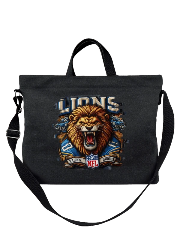 Сумка рычащий лев Detroit Lions NFL с эмблемой — Чёрная, фото 1