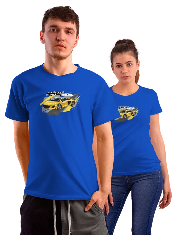 Футболка спортивное авто street racing — Синяя, фото 1